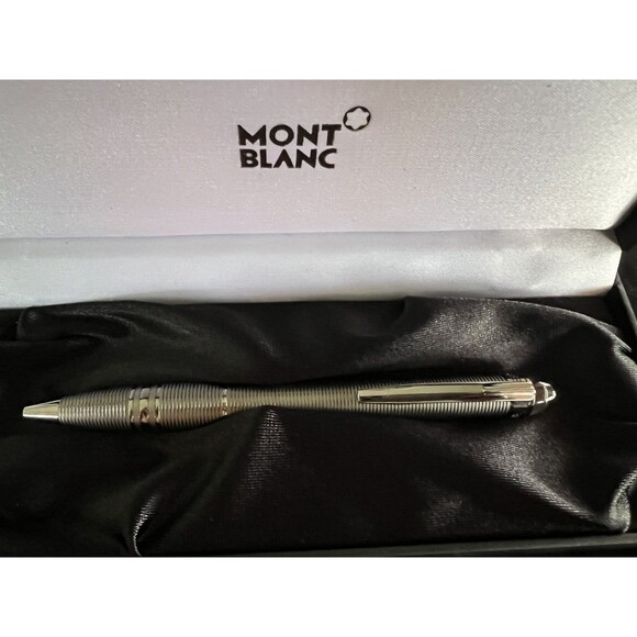 MontBlanc StarWalker Midnight Black Metal Line Ballpoint Pen MB 105649 NEW - Picture 1 of 16